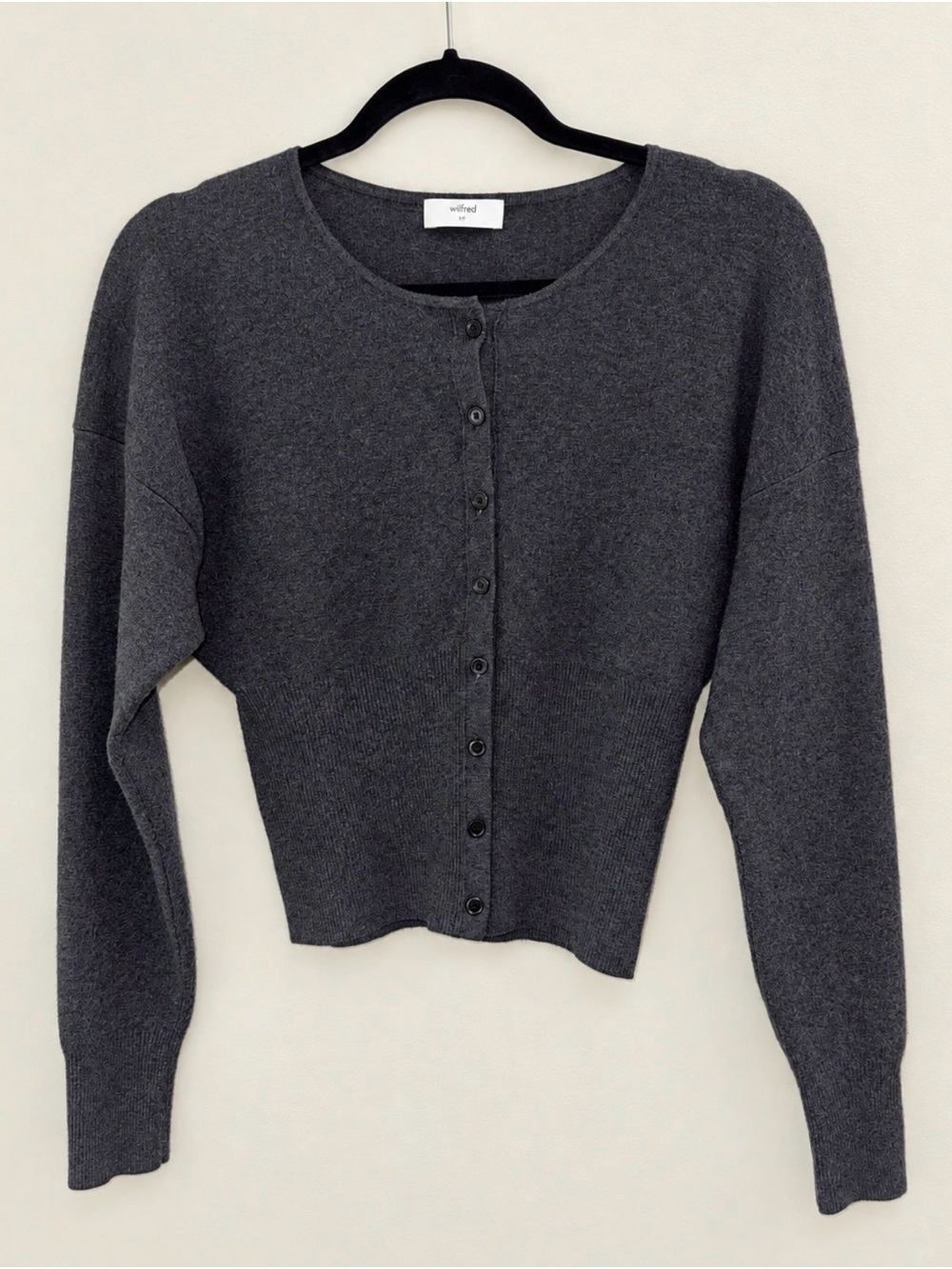 Aritzia Wilfred Golightly Cardigan Charcoal Grey Heather Size M Aritzia